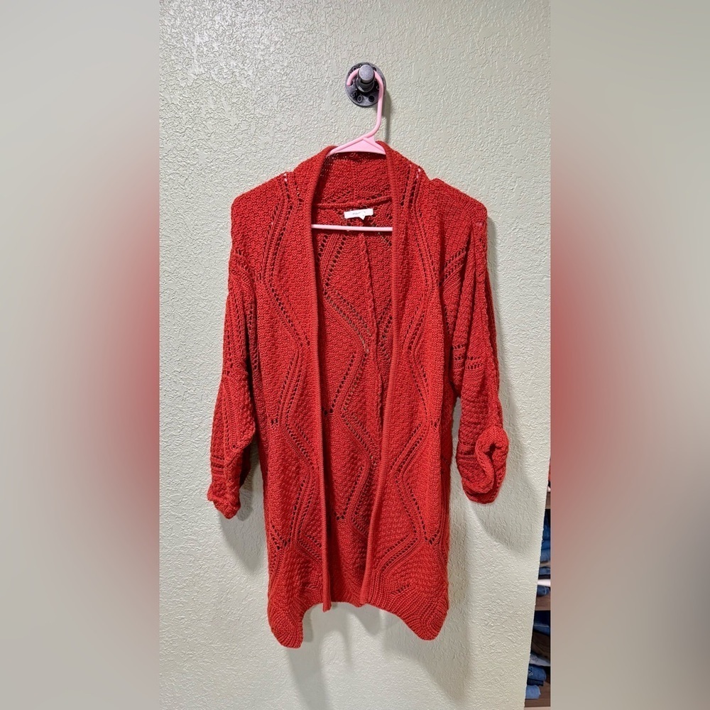 Maurices Orange Open-Front Cardigan